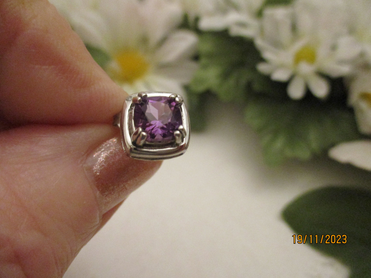 Amethyst and Silver Earrings