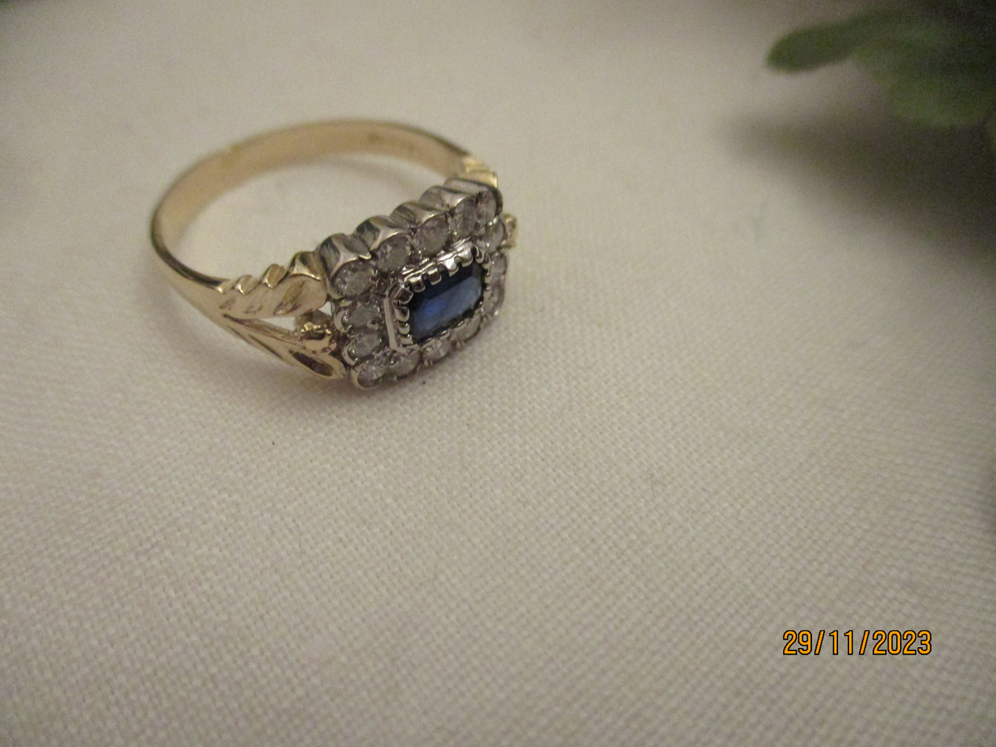 A Sapphire and Diamond Ring.