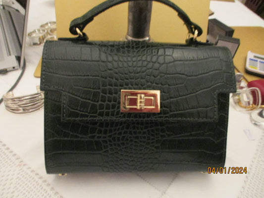 Small, Italian Leather, Handbag, Crocodile effect.