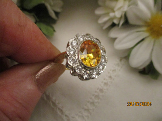 Yellow Topaz Ring